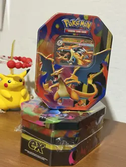NEW Lot of 2 Pokemon TCG Mega Charizard X + Y ex Tin Bundle IN HAND - Image 2