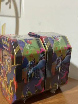 NEW Lot of 2 Pokemon TCG Mega Charizard X + Y ex Tin Bundle IN HAND - Image 3