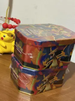 NEW Lot of 2 Pokemon TCG Mega Charizard X + Y ex Tin Bundle IN HAND - Image 5