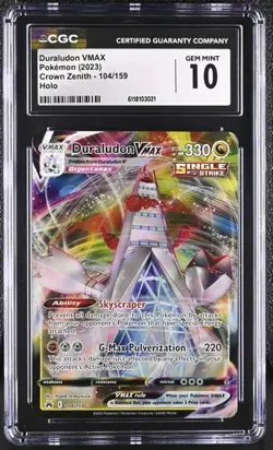 ✨✨ CGC 10 Duraludon VMAX 104/159 Crown Zenith Holo Pokemon Card - Image 1