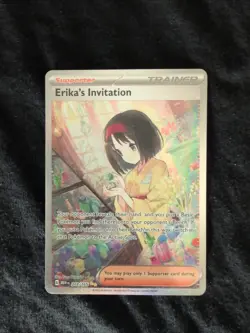 Pokemon TCG Scarlet & Violet Trainer Supporter Erika's Invitation 203/165 NM - Image 1