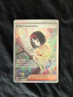 Pokemon TCG Scarlet & Violet Trainer Supporter Erika's Invitation 203/165 NM - Image 2