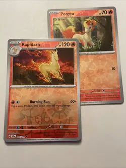 Rapidash Pokemon | 020/142 | Reverse Holo And Ponyta Reverse Foil - Image 3
