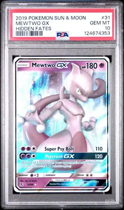 Pokemon Mewtwo GX Hidden Fates #31/68 PSA 10 Gem Mint - Image 1