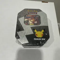 Pokemon Celebrations Tin (Lance's CHARIZARD V) 25th Anniversary Factory Sealed - Image 1