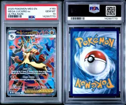 2025 POKEMON MEG EN-MEGA EVOLUTION ULTRA RARE #160 MEGA LUCARIO EX PSA 10 - Image 3