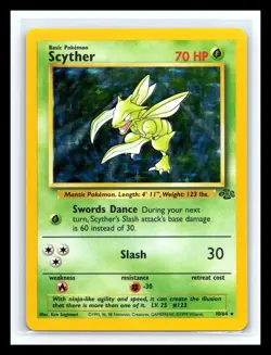 💥 SCYTHER HOLO RARE # 10/64 | JUNGLE SET | Pokemon 1999 Vintage - Image 1