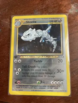 STEELIX 1st Edition 15/111 HOLO Neo Genesis Pokemon #15 WOTC 2000 First Ed - Image 1