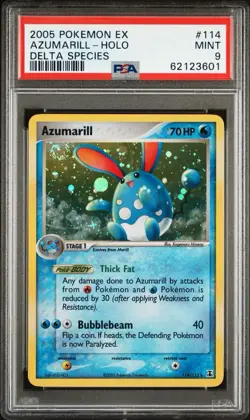 Azumarill #114 Delta Species (Secret Rare) - 2005 Pokemon - PSA 9 (*SWIRL*) - Image 3