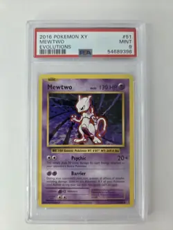 2016 Pokemon XY Evolutions Mewtwo NON-HOLO Rare 51/108 PSA 9 MINT - Image 1