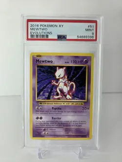 2016 Pokemon XY Evolutions Mewtwo NON-HOLO Rare 51/108 PSA 9 MINT - Image 3