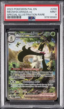2023 POKEMON PALDEA EVOLVED SPECIAL ILLUSTRATION RARE #256 MEOWSCARADA EX PSA 9 - Image 1
