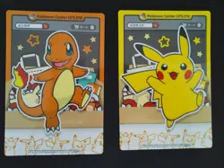 Pokemon center Limited promo clear Card Pikachu & Charmand Japan Free shipping - Image 1