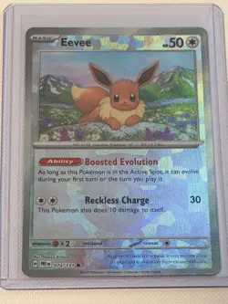 Pokemon TCG Prismatic Evolutions Eevee 074/131 MASTER BALL Factory Mark - NM - Image 1