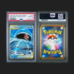 2018 POKEMON JPN SUN & MOON TAG BOLT #019 MAGIKARP & WAILORD GX PSA 10 - Image 1