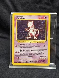 1999 Pokemon Mewtwo Base Set Holo Rare 10/102 60 HP - Image 1