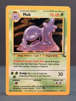 Pokemon Fossil Muk Holo – Lightly Played LP – Original Vintage 13/62 - Image 2