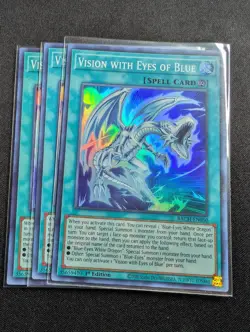 Yugioh - 3x Vision with Eyes of Blue BACH-EN050 1st Super Rare NM - Image 1