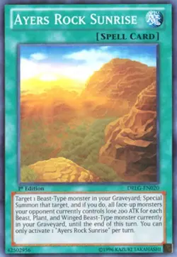 Yugioh! MP Ayers Rock Sunrise - DRLG-EN020 - Super Rare - 1st Edition Moderately - Image 1