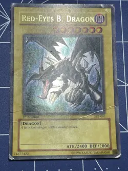 Yu-Gi-Oh Red-Eyes B. Dragon SDJ-001 Ultra Rare 1st Edition HP - Image 2