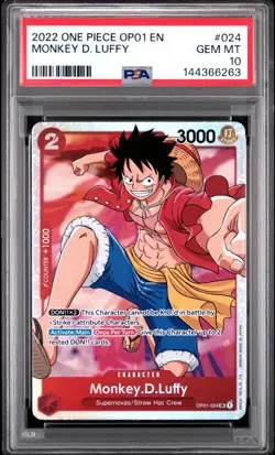 PSA 10 Monkey D. Luffy OP01-024 - Romance Dawn - One Piece TCG - English - Image 3