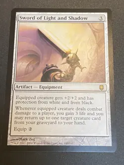 2004 WotC MAGIC Gathering DARKSTEEL unplayed mint rare SWORD OF LIGHT AND SHADOW - Image 1