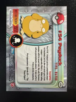 Psyduck #54 Pokemon 1999 Topps TV Animation Edition Blue Label - Image 2