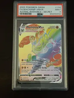 2022 Pokemon SWSH FA Machamp VMax Astral Radiance Secret 194/189 PSA 9 Mint - Image 1