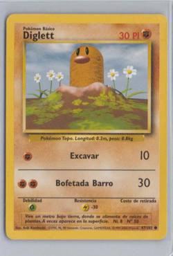 1999 Pokemon Base Set Diglett 47/102 Common Spanish - Image 1