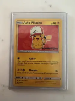 Ash's Pikachu SM109 Sun & Moon Black Star Promo Pokemon - Image 1