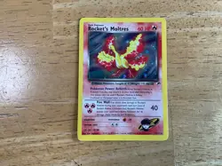 Pokemon TCG Rockets Moltres Holo Rare Card 12/132 Gym Heroes. - Image 1