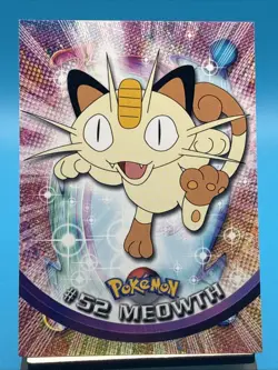 Meowth #52 - BLUE LOGO - NON-HOLO - Series 1 - TOPPS Pokemon Card - NM - Image 1