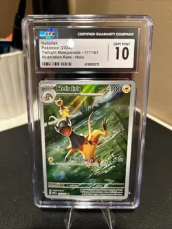Pokemon CGC 10 Heliolisk Twilight Masquerade Illustration Rare Card 177/167 Holo - Image 1