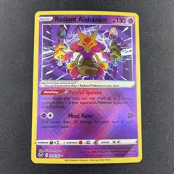Pokemon Silver Tempest RADIANT ALAKAZAM 059/195 Holo Rare NM - Image 1