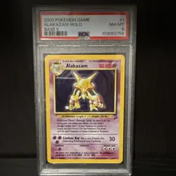 Pokemon Alakazam Base Set 2 Holo Rare 1/130 PSA 8 English 2000 - Image 1