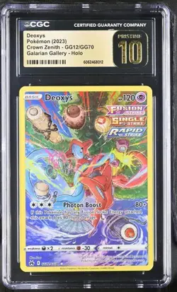 ‼Deoxys Pokemon (2023) Crown Zenith - GG12~Galarian Gallery~GRADE 10 PRISTINE💨 - Image 1