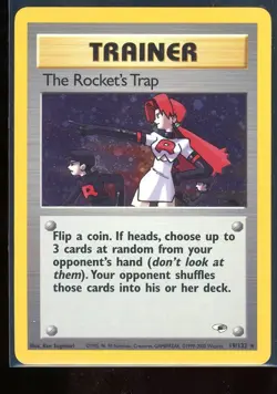 Pokemon The Rocket’s Trap 19/132 Holo Gym Heroes Rare 2000 [LP] w/Swirl - Image 1