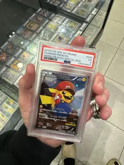 2016 POKEMON JPN XY PROMO MARIO PIKACHU SPECIAL BOX FULL ART/MARIO PIKACHU PSA 3 - Image 1