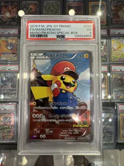 2016 POKEMON JPN XY PROMO MARIO PIKACHU SPECIAL BOX FULL ART/MARIO PIKACHU PSA 3 - Image 3