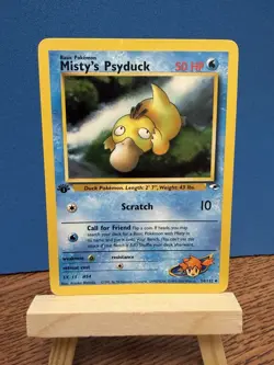 Pokemon TCG Misty's Psyduck 54/132 Gym Heroes 1st Edition Card WOTC - Image 1