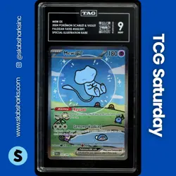 2024 POKEMON PALDEAN FATES #232/091 MEW EX SPECIAL ILLUSTRATION RARE TAG 9 - Image 1