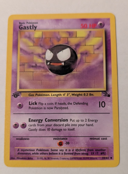 Pokemon TCG - Gastly 33/62 - 1st Edition Card - Fossil 1999 - Vintage (NM) - Image 1