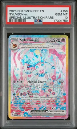 2025 POKEMON PRE EN-PRISMATIC EVOLUTIONS #156 SYLVEON EX PSA 10 - Image 1