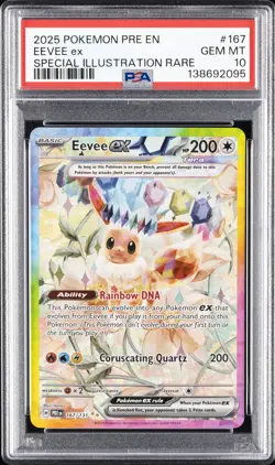 2025 POKEMON PRE EN-PRISMATIC EVOLUTIONS #167 EEVEE EX PSA 10 - Image 1