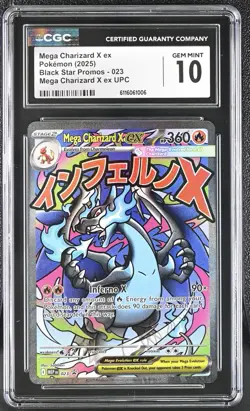 Mega Charizard X ex 023 - Pokemon Black Star Promos Upc CGC Gem Mint 10 - Image 1