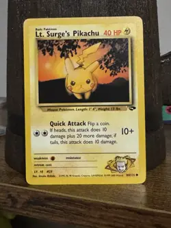 Pokemon Vintage Lt. Surge's Pikachu 84/132 Gym Challenge TCG Card English *NM/LP - Image 1