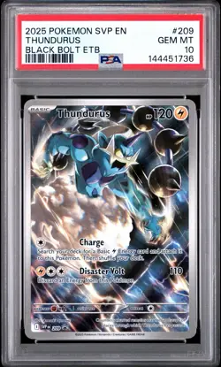 PSA 10 Thundurus #209 Black Bolt ETB Black Star Promo Pokemon 2025 SVP EN - Image 1