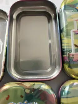 Pokemon Lot of 8 EMPTY Mini Tins With Art Cards And Coins - Image 2