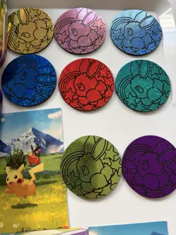 Pokemon Lot of 8 EMPTY Mini Tins With Art Cards And Coins - Image 3