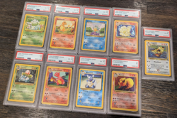 PSA Graded 9 Card Vintage Pokemon Card Lot Base and Jungle Set Holo and Non-Holo - Image 1